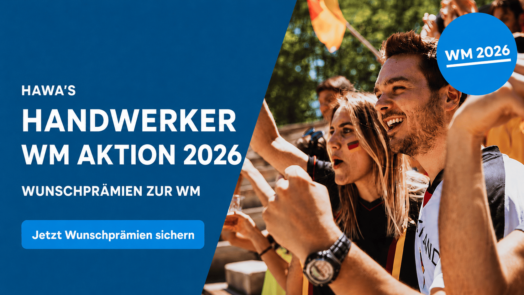 blau, Banner, Handwerker, Promotion, WM 2026