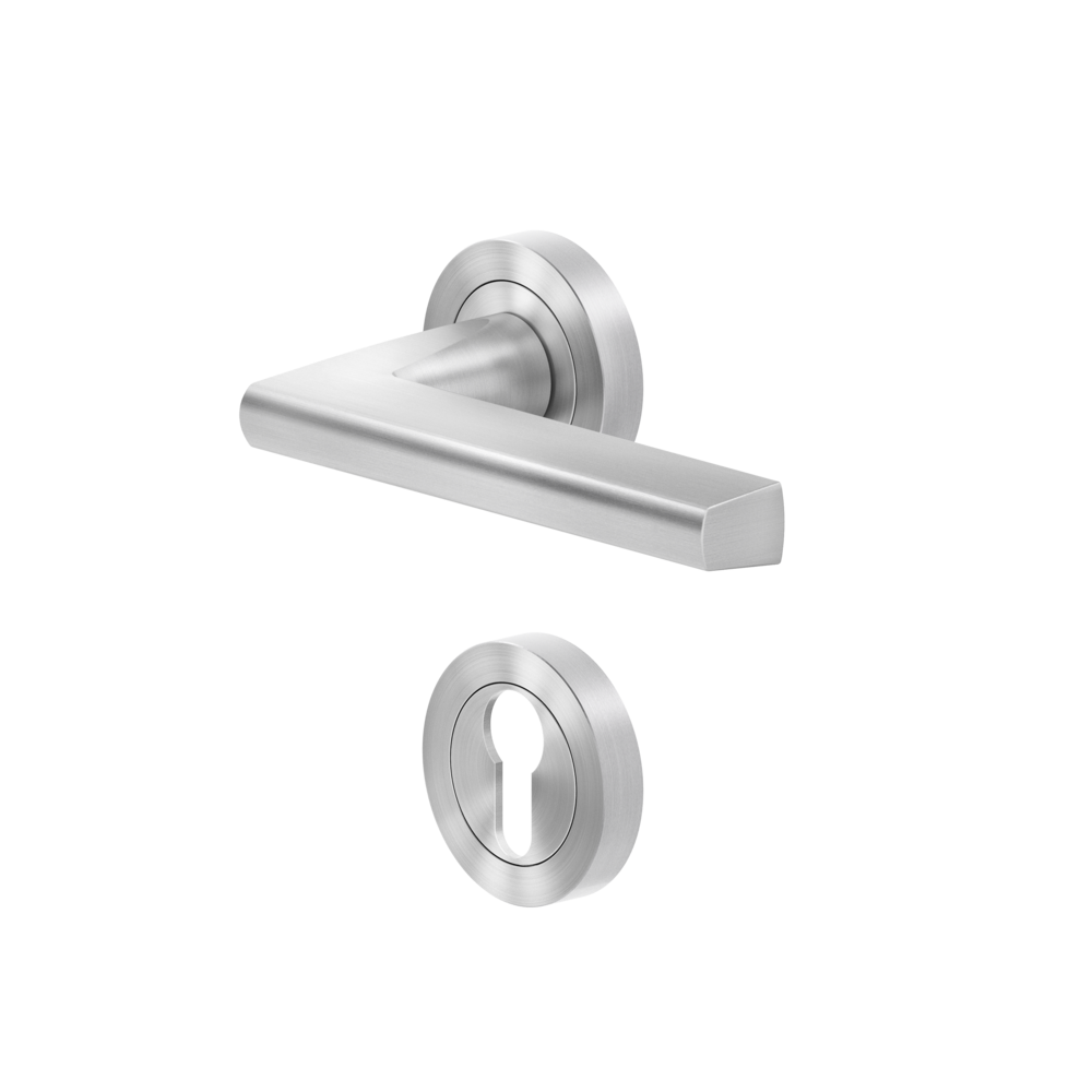 Türgriffe, ER54 PZ0 71, Edelstahl matt, Karcher Design, Montana, 3-teilige Rosette