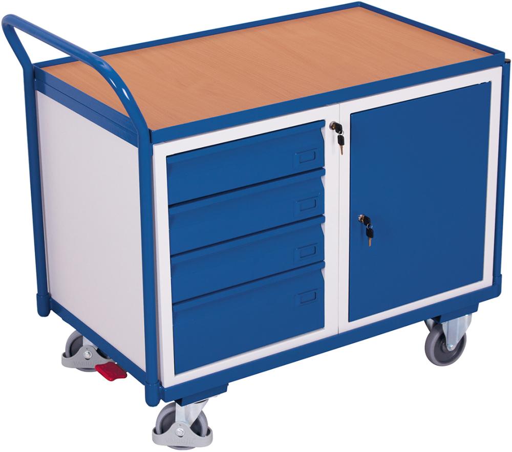 VARIOfit Tischwagen mit Stahlschrank und Schubladenschrank