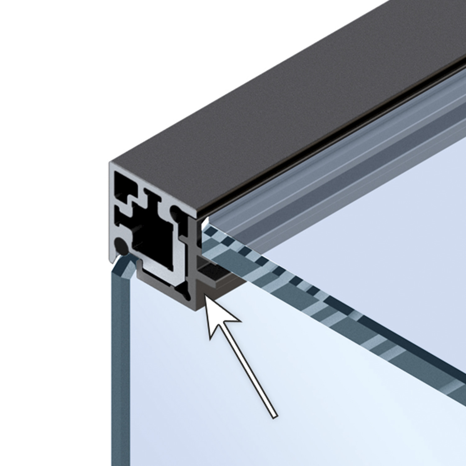 HETTICH Cadro Clip-Eckprofil mit Auflage schwarz matt
