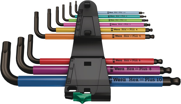 950/9 Hex-Plus Multicolour 1 L-key set, metric, BlackLaser, 9 pieces