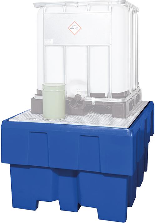 asecos IBC-Station (PE) mit verzinktem Gitterrost