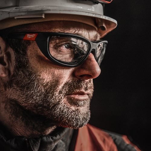 Milwaukee Premium Schutzbrille klar mit Schaumstoffauflage