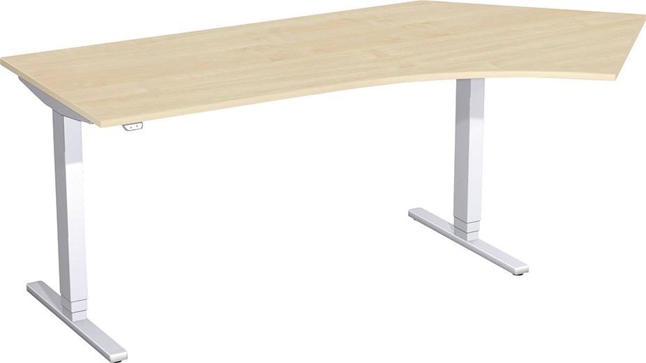 Geramöbel Schreibtisch Typ Flex, rechts, HxBxT: 650–1250x2166x800/1130 mm
