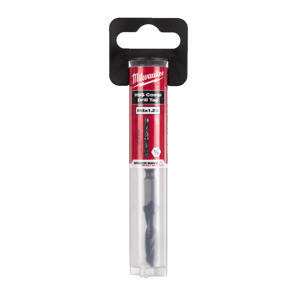 Milwaukee HSS-G Kombi-Gewindebohrer SHOCKWAVE M8x57mm 1/4 Zoll HEX