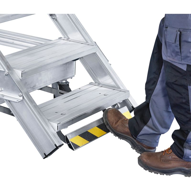 Produktbild Detailansicht ZARGES Plattformtreppe Ergo Stop 45° 5 Stufen, 800 mm breit, Höhe 1,07 m 40255034