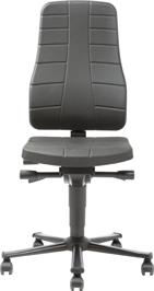 bimos Bimos Arbeitsstuhl 9643-2000 All-In-One 2 Sitzhöhe 450-600 mm mit Rollen, PU schwarz