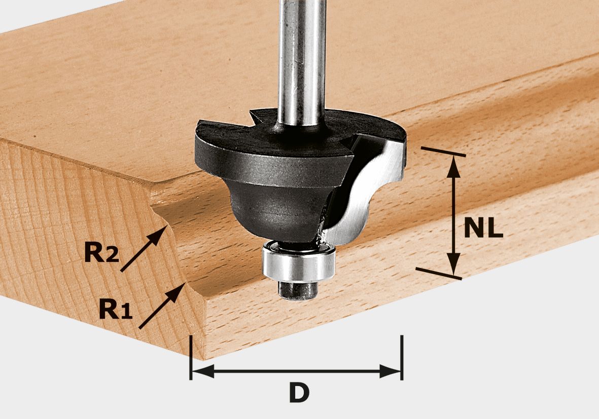 Doppelradienfräser HW S8 D31,7/R4/R4, Gerät