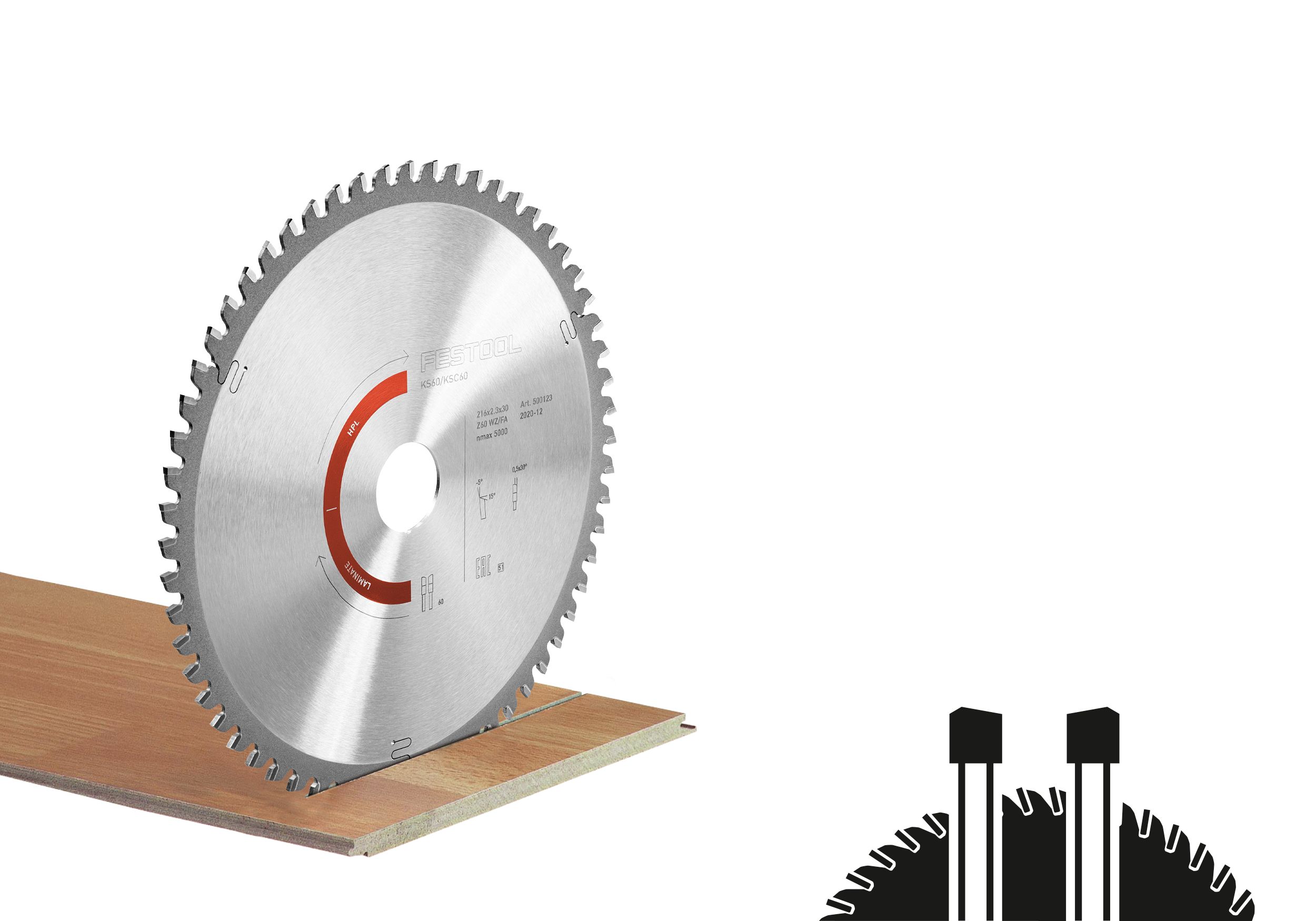 Kreissägeblatt LAMINATE/HPL HW 216x2,3x30 WZ/FA60