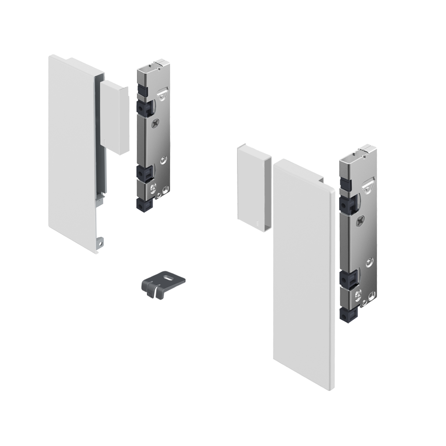 HETTICH AvanTech YOU Set Verbinder für gestaltbare Innenfront, Nutzung mit Inlayzarge, Systemhöhe 187, weiß