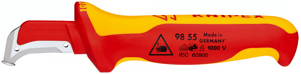 Knipex 98 55 SB Abmantelungsmesser Hakenklinge isoliert 1000V 180 mm