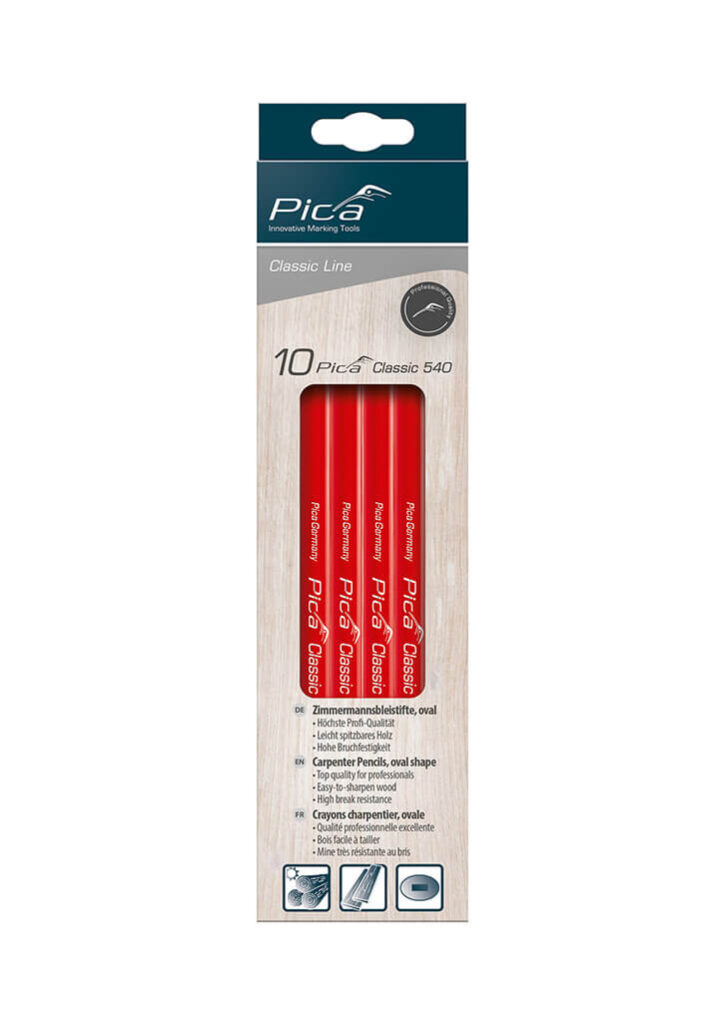 Pica Classic Zimmermannsbleistift 540 24cm 2H Oval Holz