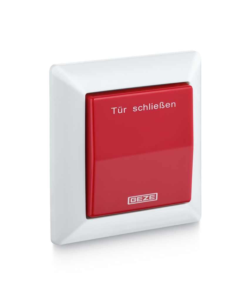 GEZE Handtaster AS 500,UP,alpinweiß,"Tür schließen",mit Glas