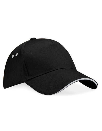 Beechfield Ultimate 5 Panel Cap, schwarz/grau