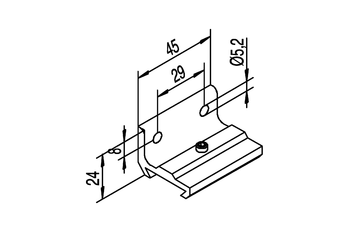 Woelm HELM 140-01 Wandwinkel Aluminium blank