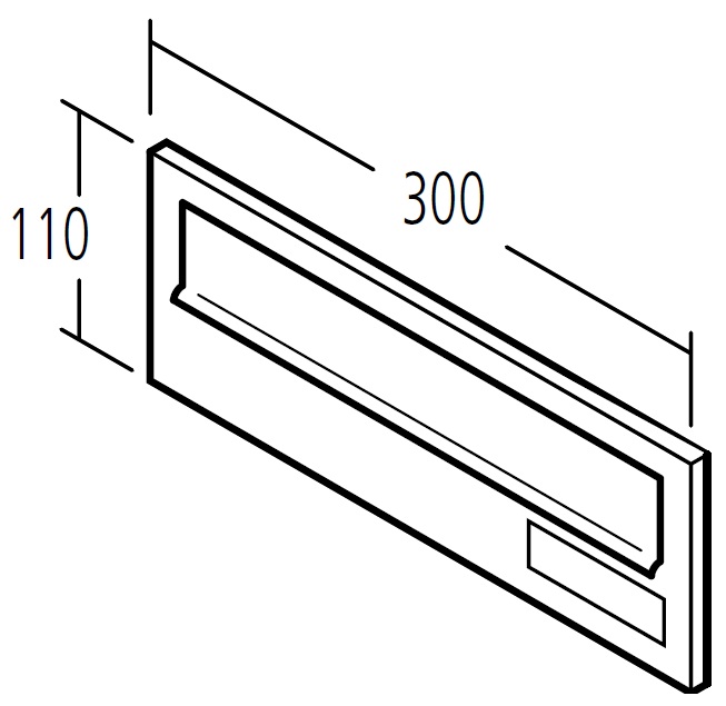 Artikelhauptbild Renz Frontplatte 300 x 110 mm mit Namensschild aus Kunststoff weiß