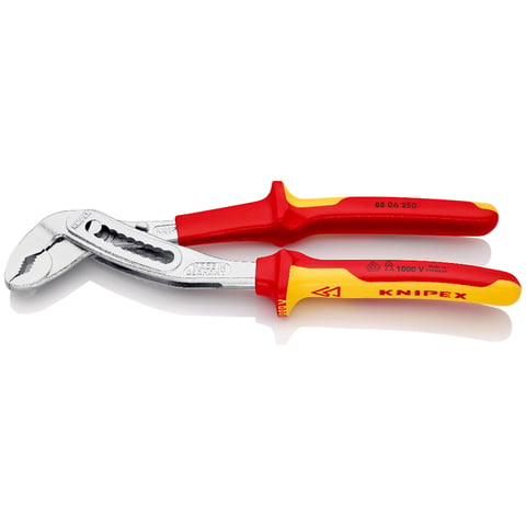 Knipex Alligator® Wasserpumpenzange 88 06 250 verchromt isoliert mit Mehrkomponenten-Hüllen, VDE-geprüft 250 mm