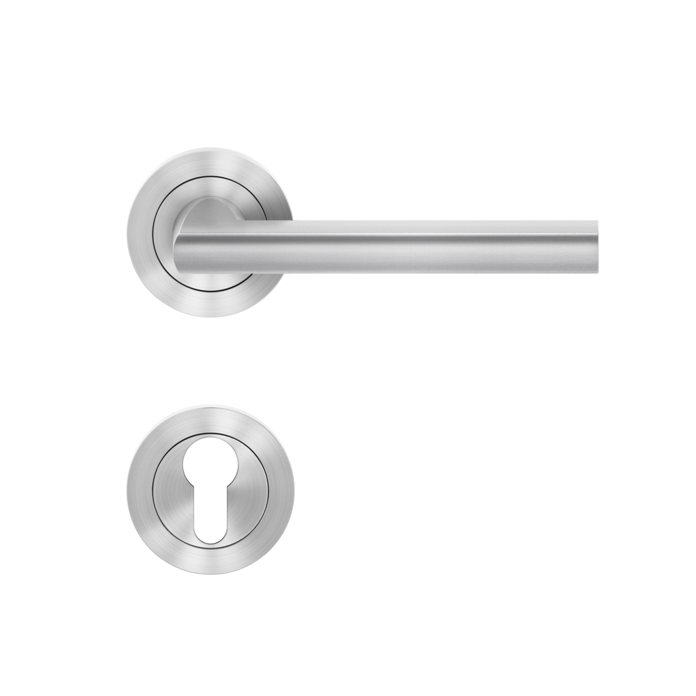 Türgriff, ER54 PZ0 71, Edelstahl matt, Karcher Design, Montana, 3-teilige Rosette