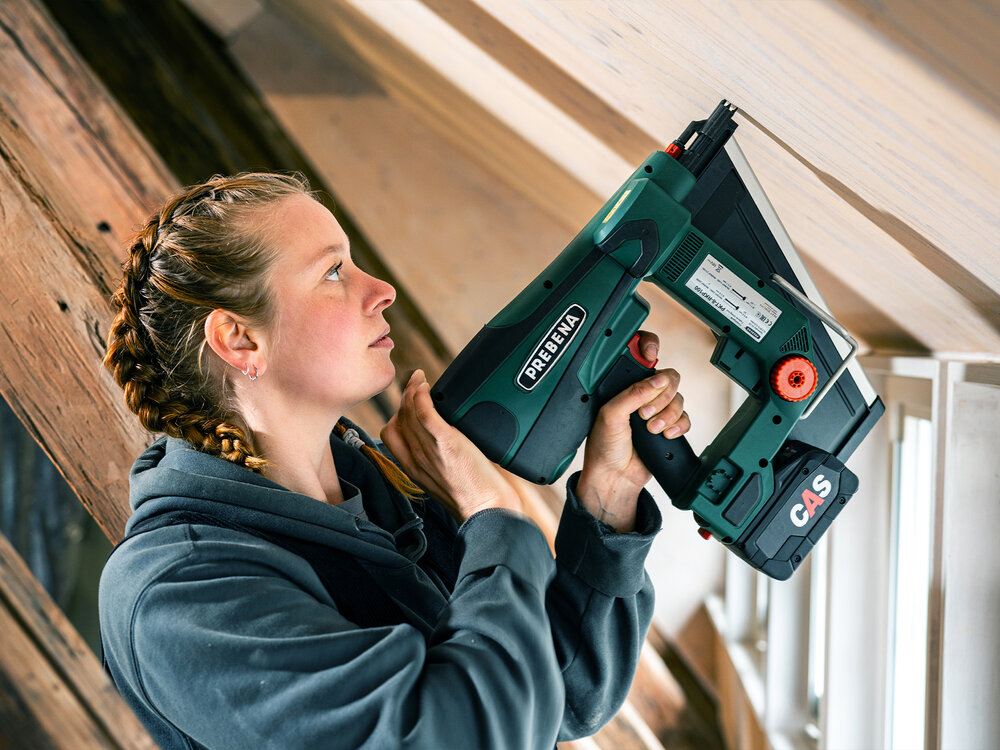 Prebena PKT-8-RKP100-E Hybridnagler für Rundkopf-Streifennägel Type RKP von 65-100 mm