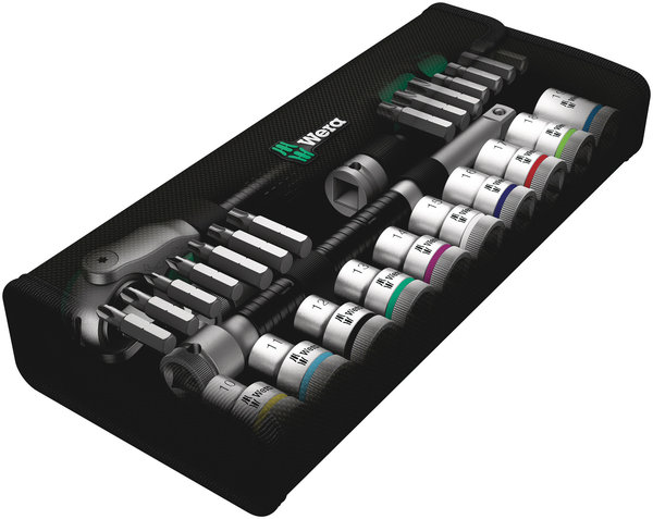 8100 SC 6 Zyklop Speed Ratchet Set, 1/2&quot; drive, metric, 28 pieces