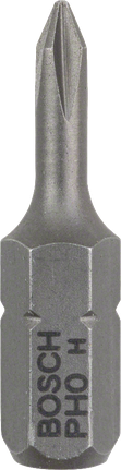 Bosch PH0 Extra Hard screwdriver bit 25mm., Schrauberbit, PH2, Kreuzschlitz, Metall, Bosch