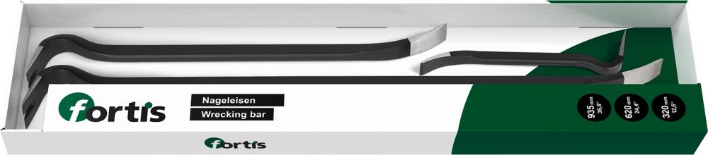 Produktbild FORTIS Nageleisen-Set 3tlg.320+620+935mm FORTIS