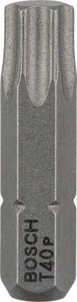Bosch T40 extra harde schroevendraaierbit 25 mm., Schrauberbit, Torx-Plus T40, Sechskantantrieb, Metall, Silberfarben