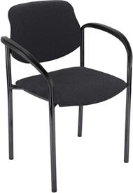Besucherstuhl STYL, schwarz, mit Armlehnen