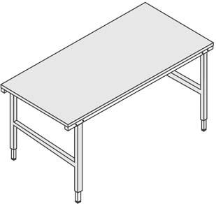 Rocholz Höheneinstellbarer Pack- und Arbeitstisch (stufenlos höhenverstellbar 690–960 mm)