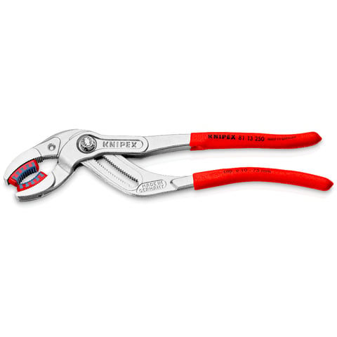 Knipex Siphon- und Connectorenzange SpeedGrip 81 13 250 verchromt 250mm mit Kunststoffbacken