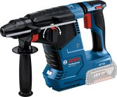 Bosch GBH 187-LI akülü kırıcı delici SDS plus ile., Akku-Bohrhammer, blau-schwarz, Zusatzhandgriff, 18-Volt-Akku