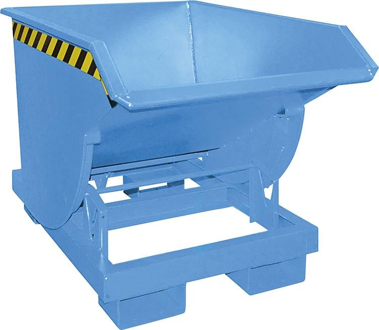 Bauer Südlohn Kippbehälter BKM 500 l B820xT1550xH1045 mm RAL5012 Tragkraft 2500kg mit Abrollsystem