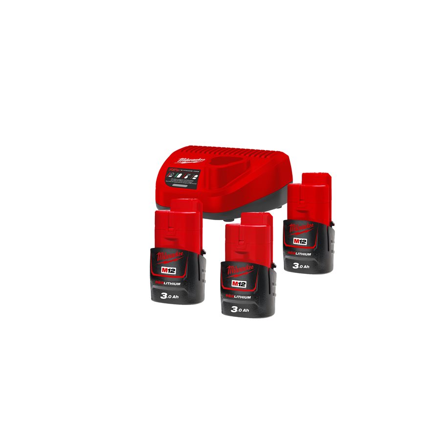 Milwaukee M12 NRG-303 M12™ NRG Pack - 3x 3.0Ah Akku + C12C Ladegerät