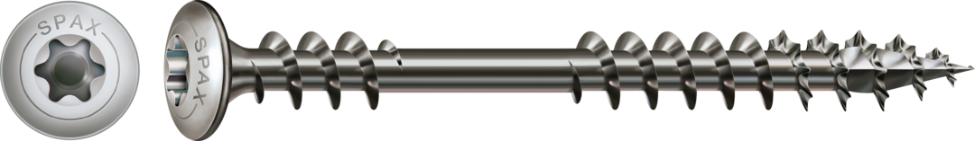 SPAX Terrassenschraube Flachrundkopf A2 T-Star T20 Fixiergewinde 5x56mm (100)