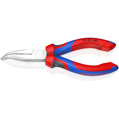 Knipex Flachrundzange mit Schneide (Radiozange) 25 25 160 verchromt Comfort-Griffe 160 mm