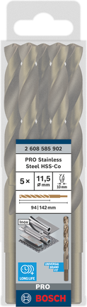 Bosch PRO Stainless Steel HSS-Co drill bit set 11.5 mm., Spiralbohrer, HSS-Co, Edelstahlbohrer, 11,5 mm, Metallbohrer