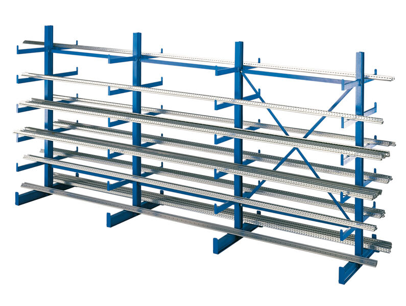 Schulte Kragarmregal K1000 Set doppelseitig 2000x3750x500 mm RAL 5010