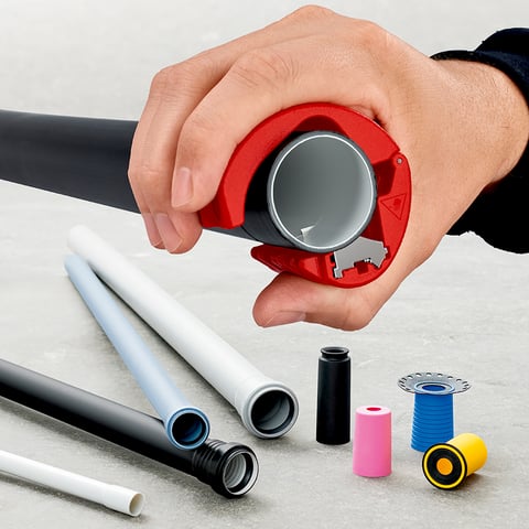 Knipex BiX® Schneider für Kunststoffrohre und Dichthülsen 90 22 10 BK Ø 20-56 mm