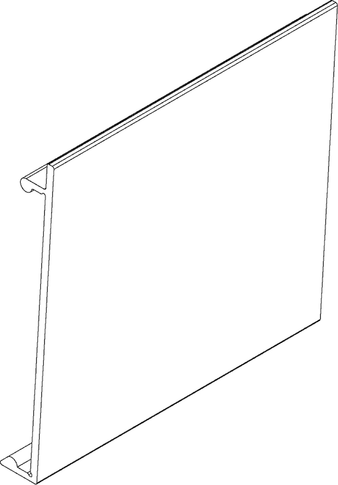 GEZE Abdeckprofil Glasklemmplatte, durchgehende Verblendung, Aluminium