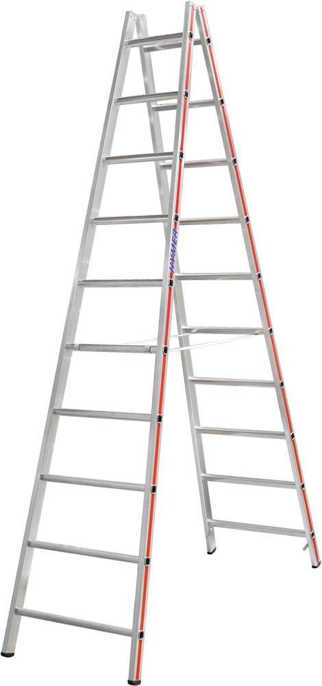 Hymer Sprossenstehleiter beids.2x10 Sprossen AH 3,57m