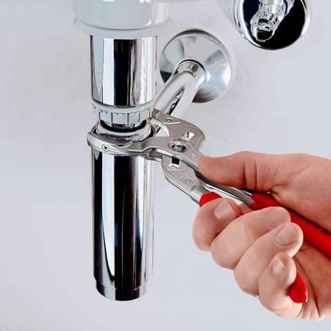 Knipex Siphon- und Connectorenzange SpeedGrip 81 13 250 verchromt 250mm mit Kunststoffbacken