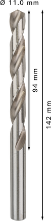 Bosch PRO Metal HSS-G 11 mm twist drill bit., Metallbohrer, Spiralbohrer, silberfarben, Spiralnut, Zylinderschaft