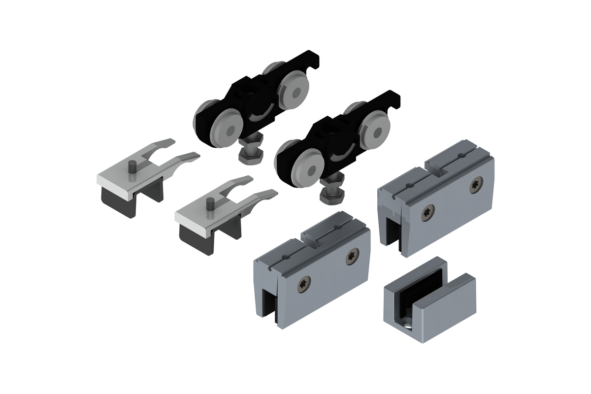 Woelm HELM 73 Set Glas für Innenschiebetüren 50 kg 8 mm ESG