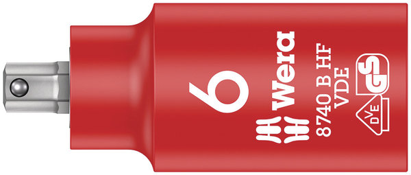 8740 B VDE HF Zyklop Hex bit socket, insulated, with holding function, 3/8&quot;, Erste Hilfe