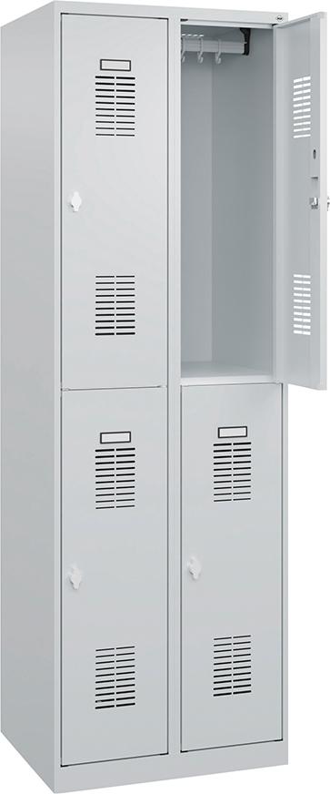 FORUM Garderobenschrank, doppelstöckig, RAL 7035/7035