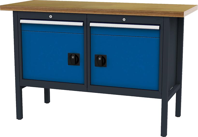 FORUM Kastenwerkbank, 1500 mm, 2 Schubladen, 2 Türen