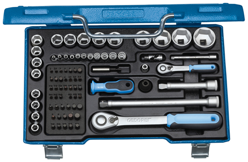 Gedore Steckschlüssel-Satz 19 V20 U-20 1/4" + 1/2" 81-teilig