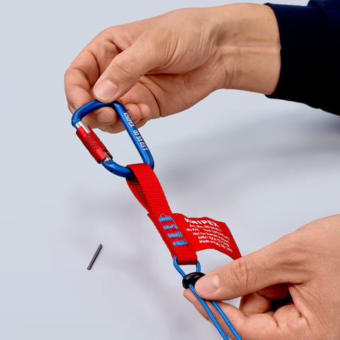 Knipex Materialkarabiner 00 50 03 T BK Aluminium 82 mm Twist-Lock