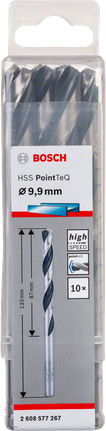 Bosch HSS Twist Drill Bit PointTeQ 9.9mm pack., Metallbohrer, HSS-Stahl, Spiralbohrer, 9,9 mm, Bosch