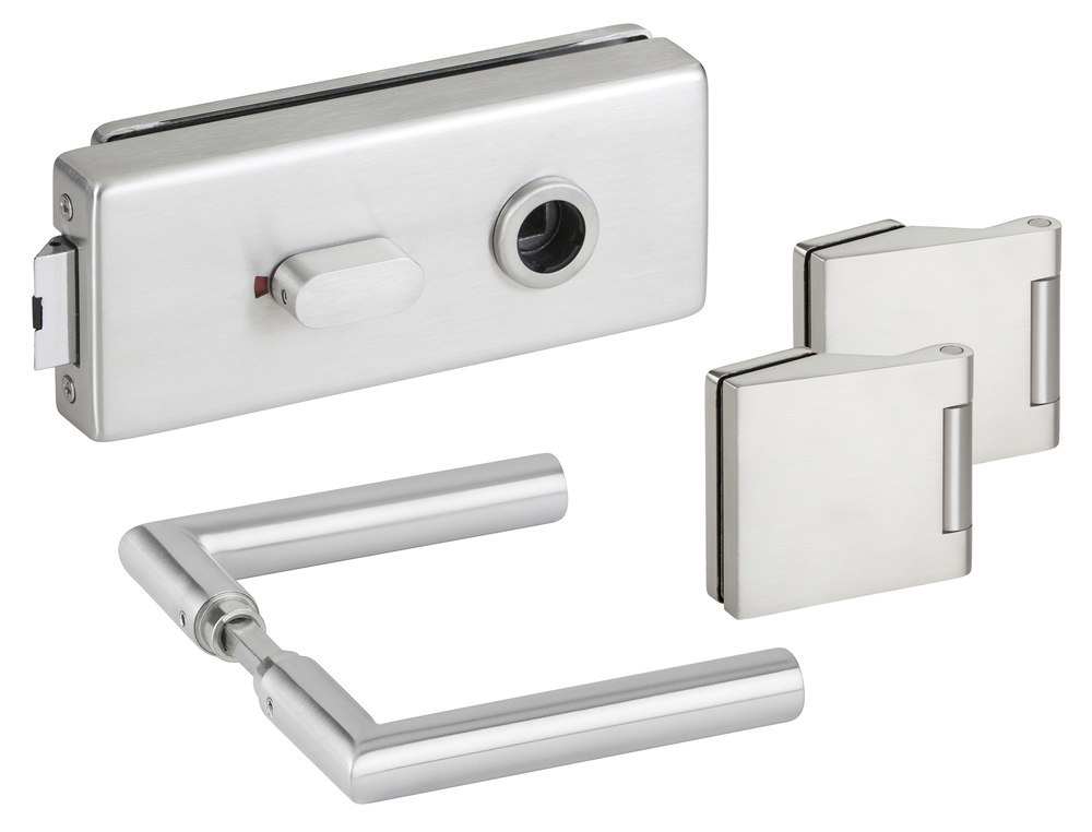 Produktbild HERMAT Ganzglastürschloss 6086/6325/1802,WC/SS,8mm,ER-Optik,FlüFA